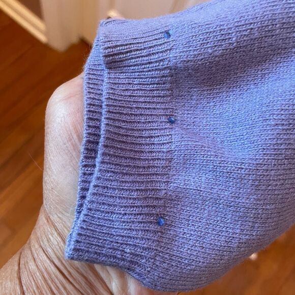 Women's Purple Silk Blend Cardigan Sweater Size XL - Picture 4 of 7